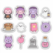 Cute Spooky Little Monsters And Treats Stickers シール (正面)