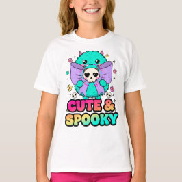 Cute & Spooky Monster Sweatshirt with Skulls & Sta Tシャツ