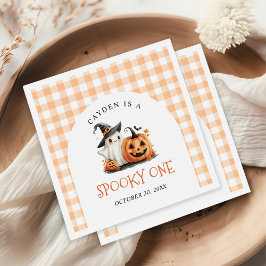 Cute Spooky One Halloween Ghost 1st Birthday スタンダードカクテルナプキン