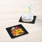 Cute Spooky Pumpkin Halloween Kawaii Coasters スクエアペーパーコースター (インサイチュ)