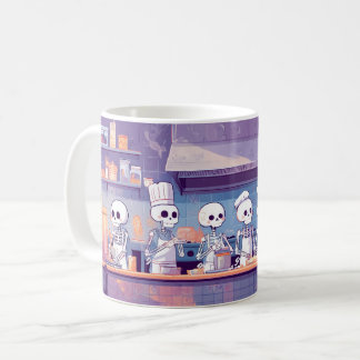 Cute & Spooky Skeleton Chefs Mug コーヒーマグカップ