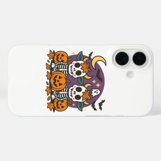 Cute Spooky Skeleton Cows with Pumpkins  Case-Mate iPhoneケース (裏面 (横))