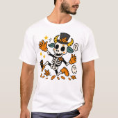 Cute Spooky Skeleton Goat with Top Hat Tシャツ (正面)
