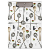 Cute Spoons Wooden Spoons Clipboard  クリップボード (正面)