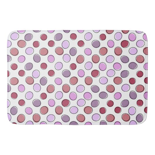 Cute Spotty Pink and Purple Pattern バスマット (正面)