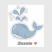 Cute Spouting Whale Motif ID1251 シール (シート)