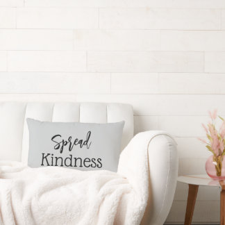 Cute Spread Kindness Grey Throw Pillow ランバークッション