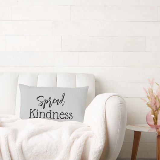 Cute Spread Kindness Grey Throw Pillow ランバークッション (ソファ)