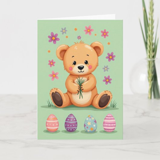 Cute Spring Bear Friend Card カード (正面)