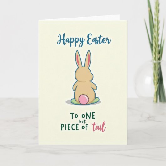 Cute Spring Bunny Fun Message Card カード (正面)