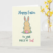 Cute Spring Bunny Fun Message Card カード (黄色い花)