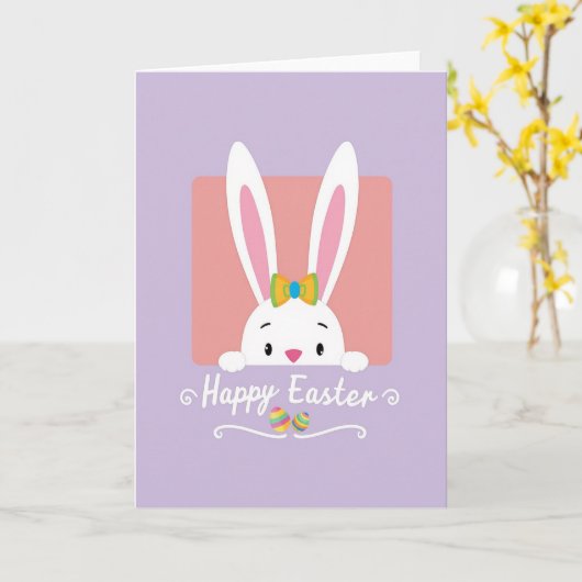 Cute Spring Creature Peek Card カード (黄色い花)