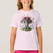 Cute Spring Elephant Crochet Style  Tシャツ (正面)