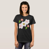 Cute Spring Floral Bee T-Shirt Tシャツ (正面フル)