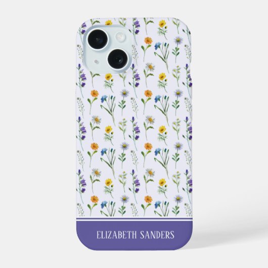 Cute Spring Floral Pattern for her iPhone 15ケース (裏面)