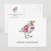 Cute Spring Luncheon Invitation ポストカード (正面/裏面)