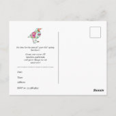 Cute Spring Luncheon Invitation ポストカード (裏面)