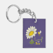  Cute Spring Scene with Daisy Flower and Bee キーホルダー (正面左)