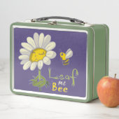 Cute Spring Scene with Daisy Flower and Bee メタルランチボックス (インサイチュ)