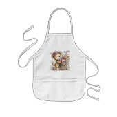 Cute Spring Teddy Bear Illustration 子供用エプロン (正面)