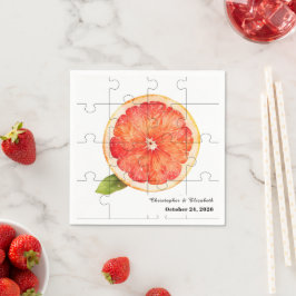 Cute Squeeze the Day Citrus Grapefruit Wedding スタンダードカクテルナプキン
