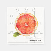 Cute Squeeze the Day Citrus Grapefruit Wedding スタンダードカクテルナプキン (正面)