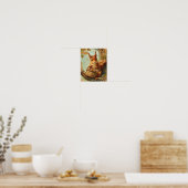 Cute Squirrel Autumn Safari Nursery Art Poster ポスター (キッチン)