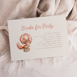 Cute Squirrel Balloon Baby Shower Books エンクロージャーカード
