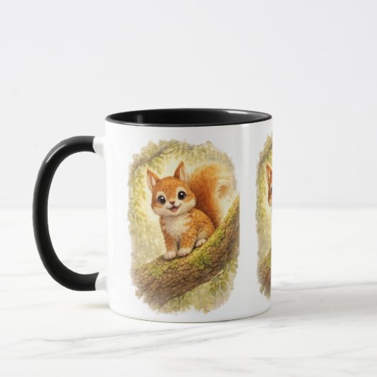 Cute Squirrel Coffee Mug – Adorable Baby Squirrel マグカップ (左)