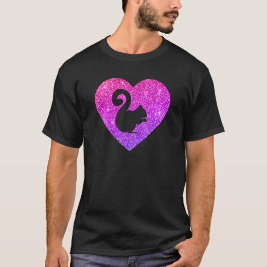 Cute Squirrel Heart For Girls and Women Tシャツ (正面)