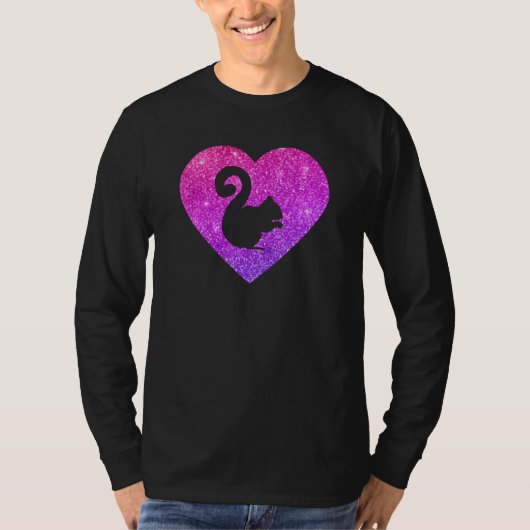 Cute Squirrel Heart For Girls and Women Tシャツ (正面)