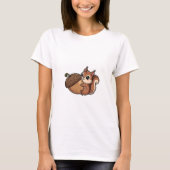 Cute Squirrel Hugging Giant Acorn Tシャツ (正面)