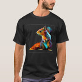 Cute Squirrel Illustration Colorful Polygonal Pop  Tシャツ (正面)