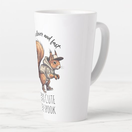 Cute Squirrel Illustration | Customizable Coffee M カフェラテマグ (右アングル)