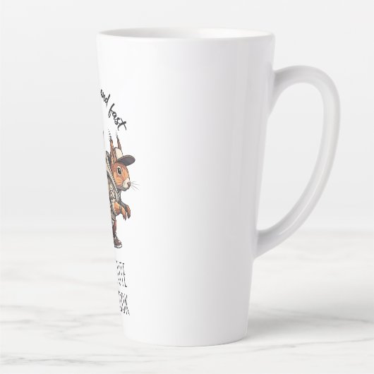Cute Squirrel Illustration | Customizable Coffee M カフェラテマグ (右)