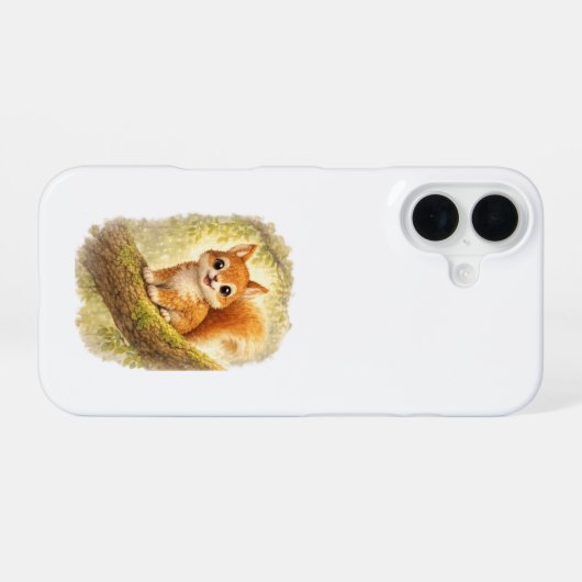 Cute Squirrel iPhone 16 Case Kawaii Forest 16ケース (裏面横)