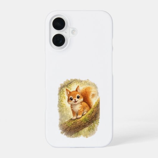 Cute Squirrel iPhone 16 Case Kawaii Forest 16ケース (裏面)