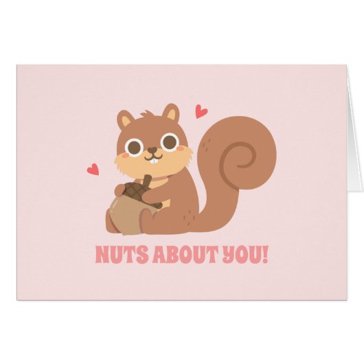 Cute Squirrel Nuts About You Valentines Day Pun (正面横)