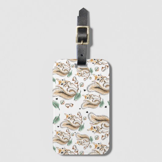 cute squirrel on luggage tag ラゲッジタグ (正面縦)