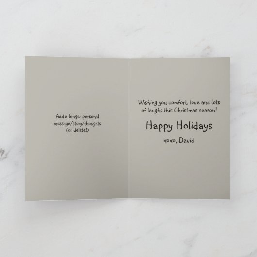 Cute Squirrel Playing Santa Drawing Christmas カード (内部)