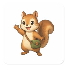 Cute Squirrel Sticker – Okojo and Friends