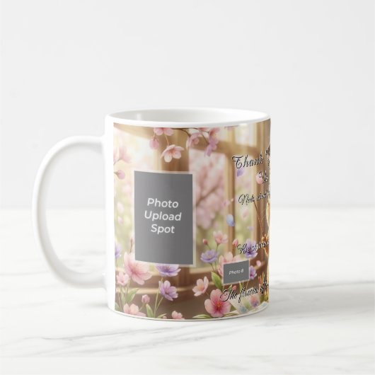 Cute Squirrel Teacher Appreciation Blossom Mug コーヒーマグカップ (左)