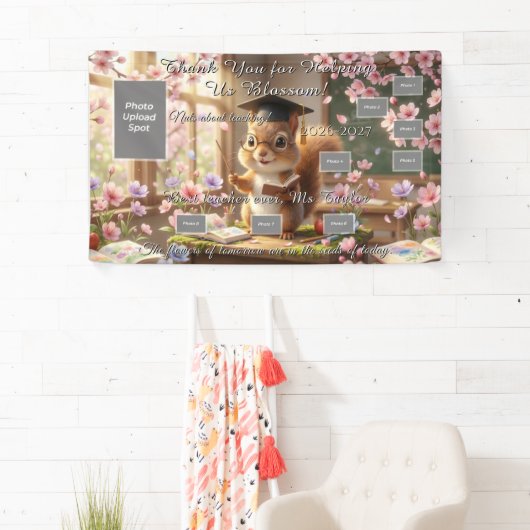 Cute Squirrel Teacher Appreciation Photo Banner 横断幕 (インサイチュ)