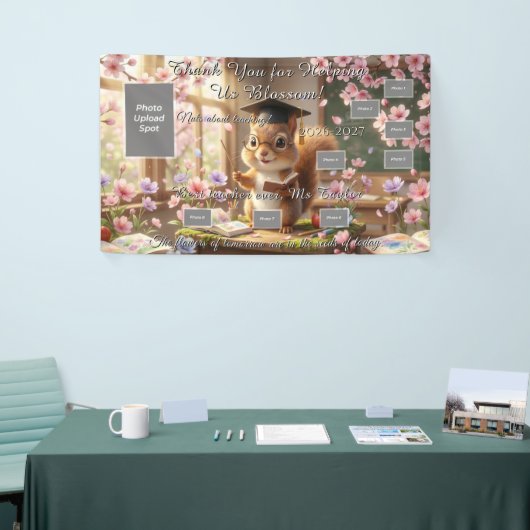 Cute Squirrel Teacher Appreciation Photo Banner 横断幕 (トレードショー)