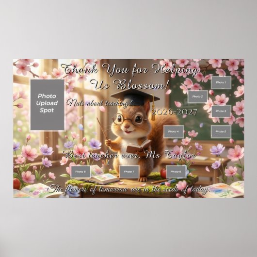 Cute Squirrel Teacher Appreciation Poster ポスター (正面)