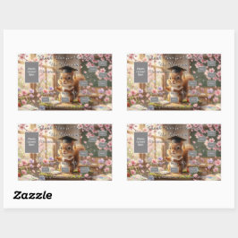 Cute Squirrel Teacher Appreciation Sticker Sheet 長方形シール