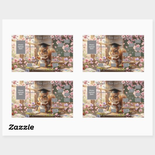 Cute Squirrel Teacher Appreciation Sticker Sheet 長方形シール (シート)