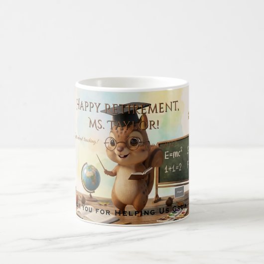 Cute Squirrel Teacher Retirement Mug 2026 コーヒーマグカップ (中央)