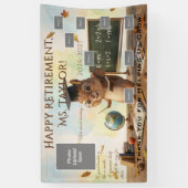 Cute Squirrel Teacher Retirement Photo Banner 2026 横断幕 (縦)