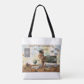 Cute Squirrel Teacher Retirement Shoulder Tote 202 トートバッグ (裏面)